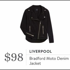 3X Liverpool Black Denim Moto Jacket